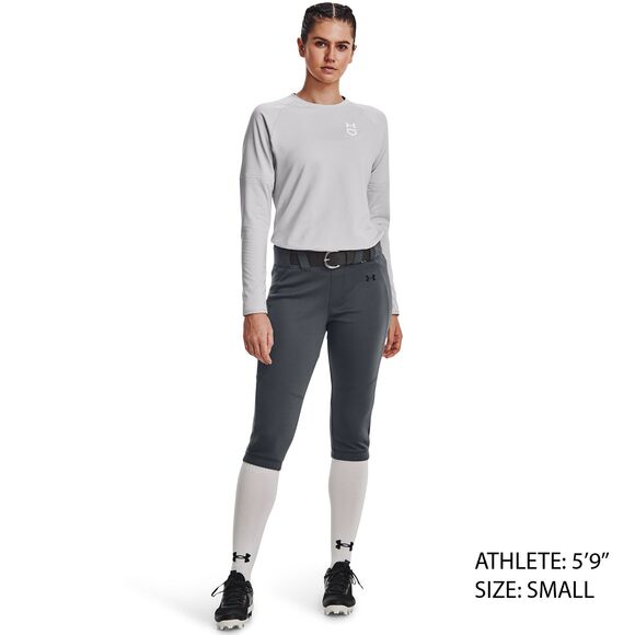 NWT Under Armour Vanish Softball Cropped Grey Pants 22 Women’s Sz S 1375663-012 - Picture 1 of 12